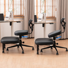 Load image into Gallery viewer, Ergonomic Cross Legged Chair with Wheels, Versatile Kneeling Chair for Home and Office, Adjustable Back Support,Black