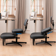 Load image into Gallery viewer, Cross Legged Chair with Back Support,Versatile Kneeling Chair for Home and Office, Seat Angle Adjustable, Black