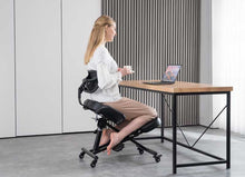 Load image into Gallery viewer, Kneeling Chair with Back Support, Adjustable Desk Chair for Home and Office, Reduce Pressure on Your Shins with Adjustable footrest,Brake Casters,Black
