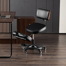 Load image into Gallery viewer, Kneeling Chair with Wood Back Support, Height and Angle Adjustable, Adjustable Stool for Home and Office with Saddle Seat for Better Posture,Black