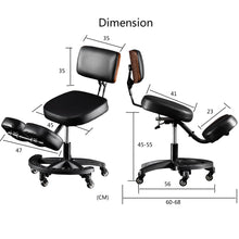 Load image into Gallery viewer, Kneeling Chair with Wood Back Support, Height and Angle Adjustable, Adjustable Stool for Home and Office with Saddle Seat for Better Posture,Black