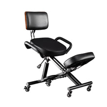 Load image into Gallery viewer, Ergonomic Kneeling Chair with Back Support, Adjustable Desk Chair for Home and Office, Reduce Pressure on Your Shins with Adjustable footrest,Brake Casters,Black