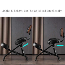 Load image into Gallery viewer, Ergonomic Kneeling Chair with Back Support, Adjustable Desk Chair for Home and Office, Reduce Pressure on Your Shins with Adjustable footrest,Brake Casters,Black