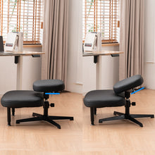 Load image into Gallery viewer, Cross Leg Chair with Wheels, Ergonomic Kneeling Chair with Adjustable Tilt Angle,Black
