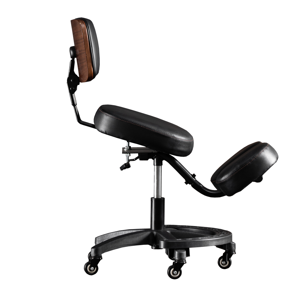 Kneeling Chair with Wood Back Support Height and Angle Adjustable