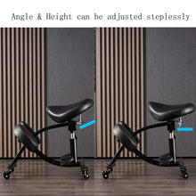 Load image into Gallery viewer, Ergonomic Kneeling Chair, Adjustable Desk Stool for Home and Office, Reduce The Pressure on Your Shins with Adjustable footrests,Brake Casters,Black
