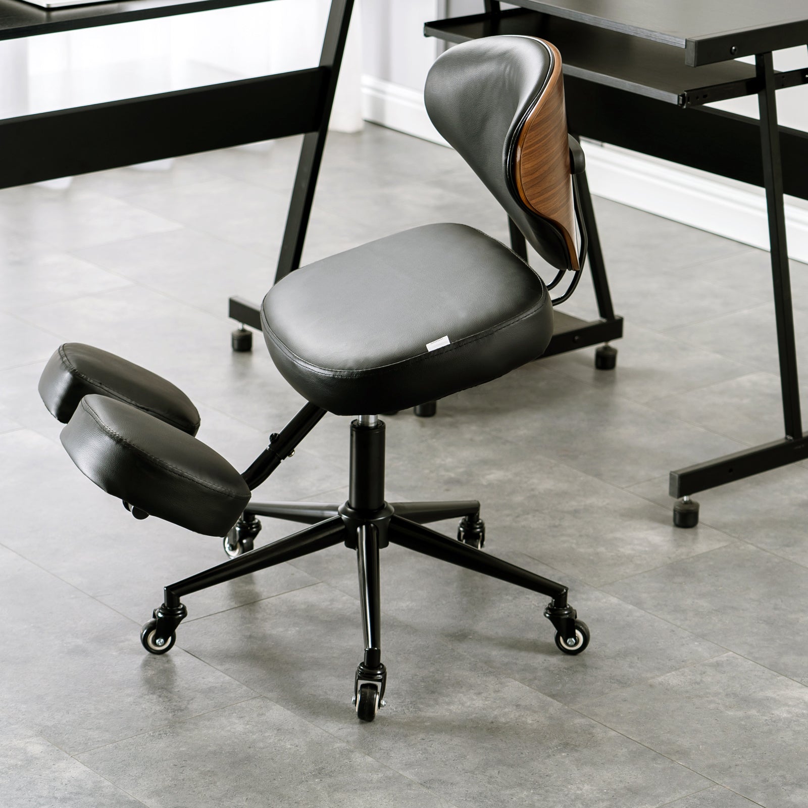 YOOMEMM Balance Chair with Backrest,Kneeling Chair with Casters, Impro